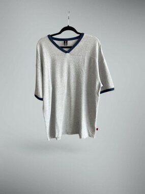 Levis Vintage 90s Y2K Gray Heavy Waffle Weave Short Sleeve Tee Size Medium